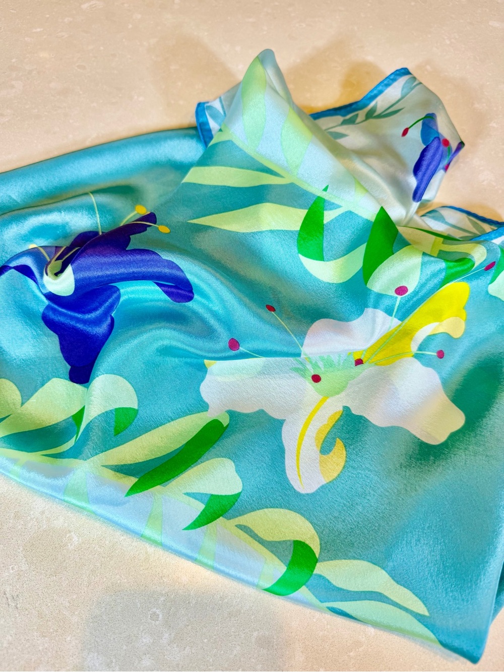 Oscar De La Renta 1980s 1990s Floral Silk Scarf. Large Fresh Pucci 30x30”